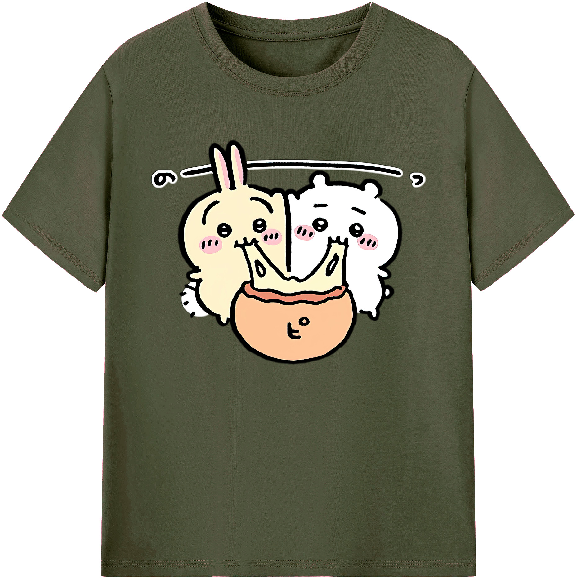 （画像用） ちいかわ うさぎ Chii-kawa usagi 綿100％ メンズ半袖Tシャツ｜肌触りやわらか＆通気性